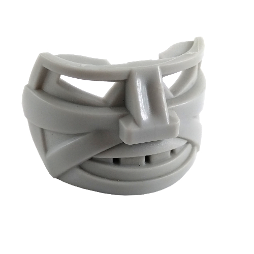 Large Figure Mask / Visor, Hockey Mask 5 with cheek cuts and teeth Light Gray