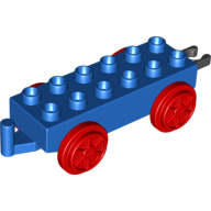 Duplo Train Chassis 2 × 6 with Red Train Wheels and Moveable Hook