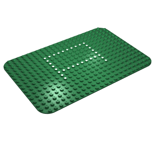 Baseplate 16 × 24 with Rounded Corners and Set 344 Dots Print Green