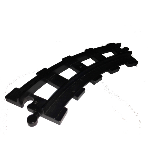 Duplo Train Track 4 × 11 Curved 45 Degrees Black