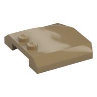 Brick Wedged, Curved Triple 4 × 4 × 2/3 with 2 Studs Dark Tan