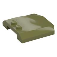 Brick Wedged, Curved Triple 4 × 4 × 2/3 with 2 Studs Olive Green