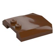 Brick Wedged, Curved Triple 4 × 4 × 2/3 with 2 Studs Reddish Brown