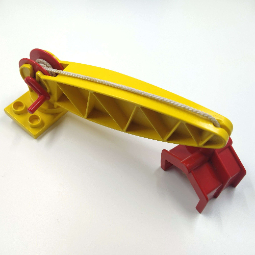 Duplo Turntable Base, 2 × 4 Plate with Crane Arm with Handle, Winch, & Claw Gelb