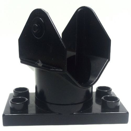 Duplo Turntable Base, 2 × 4 Plate with Ladder Holder Black