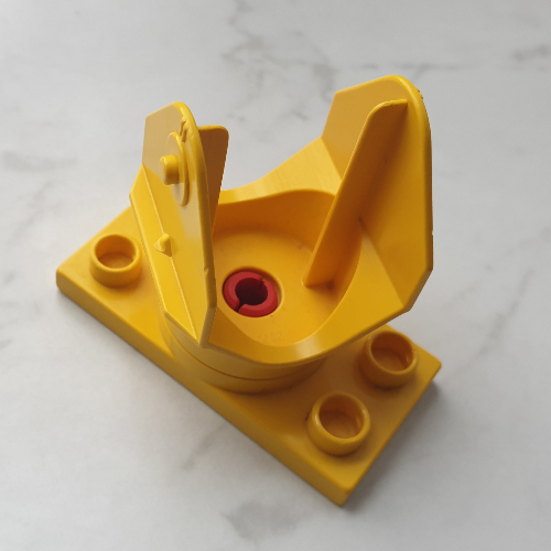 Duplo Turntable Base, 2 × 4 Plate with Ladder Holder Gelb