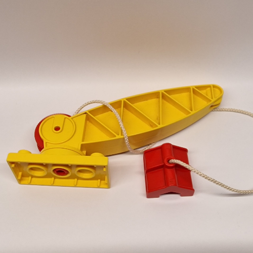 Duplo Turntable Base, 2 × 4 Plate with Crane Arm, Winch, & Short Claw Yellow