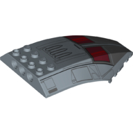 Windscreen 10 × 6 × 2 Curved with Cockpit, Dark Red Windows print Sand Blue