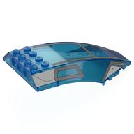 Windscreen 10 × 6 × 2 Curved with Light Bluish Grey/Dark Bluish Grey Cockpit print Transparent-Dunkelblau