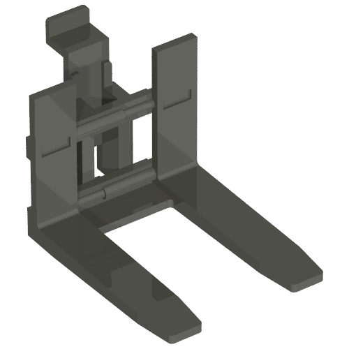 Forklift Forks Wide Reinforced [without Rubber Belt Holder] Dark Gray