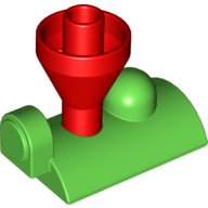 Duplo Train Steam Engine Funnel Top, Red Top Hellgrün