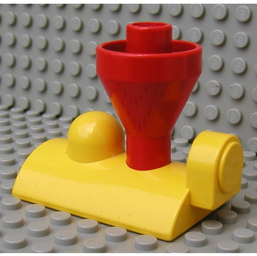 Duplo Train Steam Engine Funnel Top, Red Top Gelb