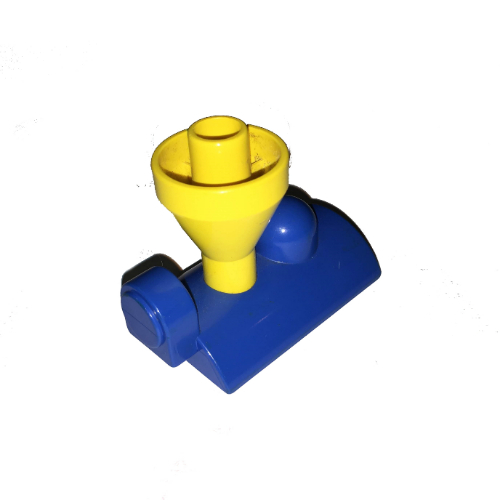 Duplo Train Steam Engine Funnel Top, Yellow Top Blau