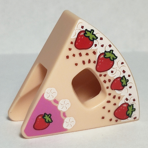 Costume Triangle, Strawberry Cake, Dark Pink Bright Frosting, Reddish Brown Sprinckles, Sprinkles Print Light Nougat