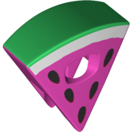 Costume Triangle, Watermelon, Seeds and White Rind Print Dunkelrosa