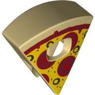 Costume Triangle, Pizza Slice, Pepperoni and Olives Print Beige
