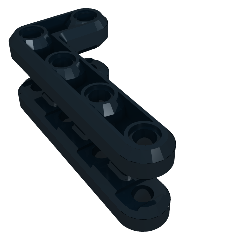 Technic Beam 3 × 7 L-Shape Double Black