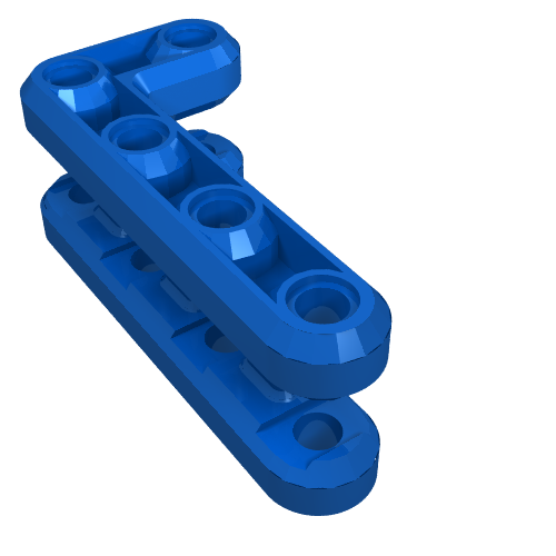 Technic Beam 3 × 7 L-Shape Double Blau