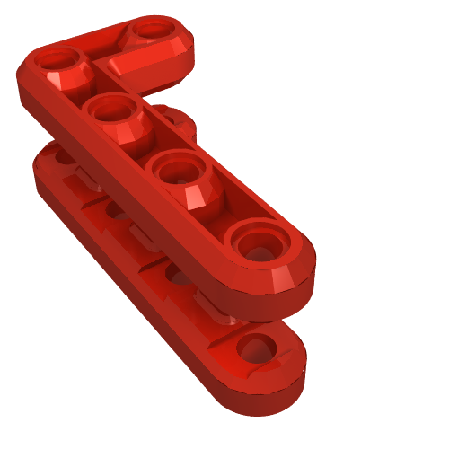 Technic Beam 3 × 7 L-Shape Double Red