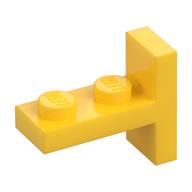 Bracket 1 × 2 with 1 × 2 Vertical Studs Yellow