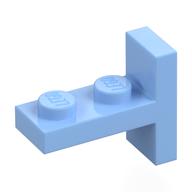 Bracket 1 × 2 with 1 × 2 Vertical Studs Bright Light Blue
