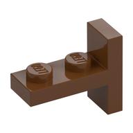 Bracket 1 × 2 with 1 × 2 Vertical Studs Reddish Brown