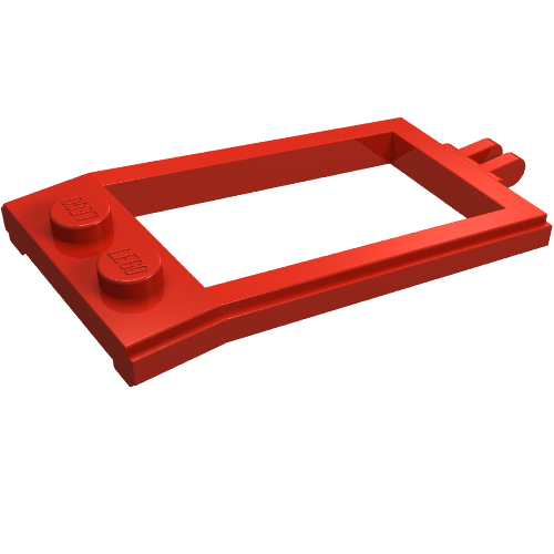 Animal / Creature Accessory, Horse Hitching, with 1 × 2 Studs, Hinge [2 Fingers] Red