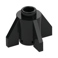 Brick Round 1 × 1 with Fins, Open Stud Schwarz