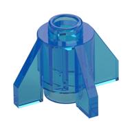 Brick Round 1 × 1 with Fins, Open Stud Trans-Dark Blue