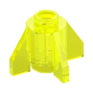 Brick Round 1 × 1 with Fins, Open Stud Trans-Neon Green