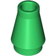 Cone 1 × 1 [No Top Groove] Green