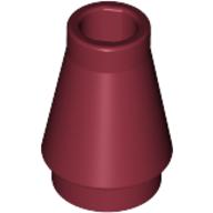 Cone 1 × 1 [No Top Groove] Dark Red