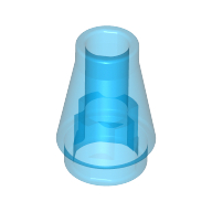 Cone 1 × 1 [No Top Groove] Trans-Dark Blue