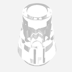 Cone 1 × 1 [No Top Groove] Trans-Clear