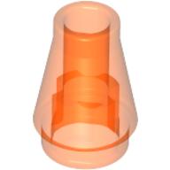 Cone 1 × 1 [No Top Groove] Trans-Neon Orange