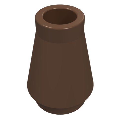 Cone 1 × 1 [No Top Groove] Brown
