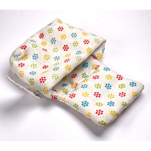Duplo, Sleeping Bag / Baby Pouch with Red, Blue, Yellow and Lime Flowers Print White
