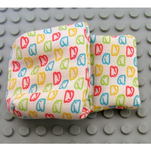 Duplo, Sleeping Bag / Baby Pouch with Blue, Lime, Red and Yellow Bunny Print Weiß