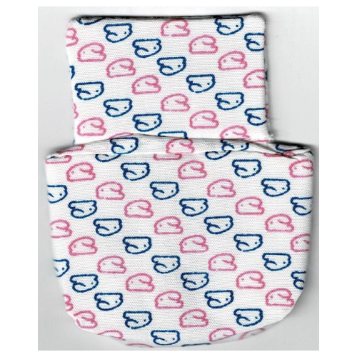 Duplo, Sleeping Bag / Baby Pouch with Pink and Blue Rabbit / Bunny Print Weiß