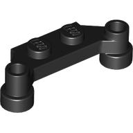 Plate Special 1 × 4 Offset with Bar Holes Black