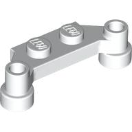 Plate Special 1 × 4 Offset with Bar Holes White