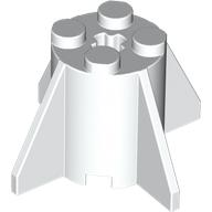 Brick Round 2 × 2 × 2 with Axle Hole and Fins Weiß