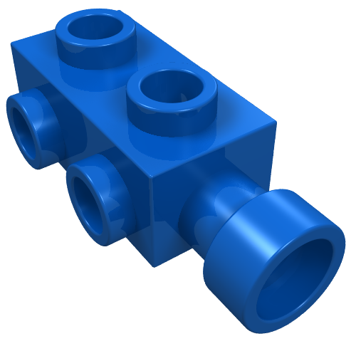 Stein speziell 1 × 2 × 2/3 mit Noppen seitlich Blau