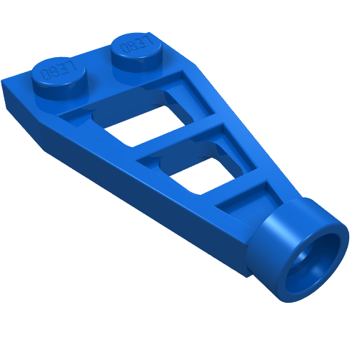Plate Special 1 × 2 with Long Stud Receptacle (Space Wing) Blue