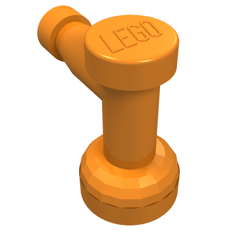 Tap 1 × 1 with Hole in Spout Orange