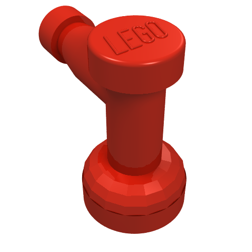 Tap 1 × 1 with Hole in Spout Red