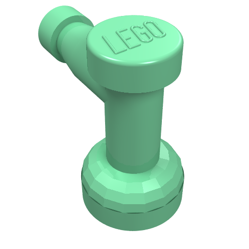 Tap 1 × 1 with Hole in Spout Medium Green