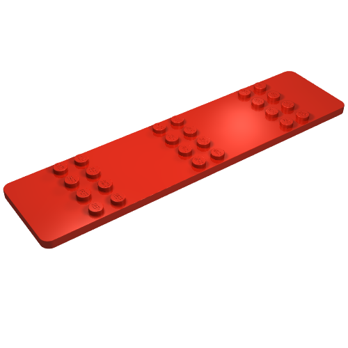 Plate Special 4 × 16 with 24 studs Red