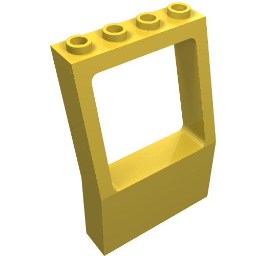 Fabuland, Window 2 × 4 × 5 with Square Top Yellow