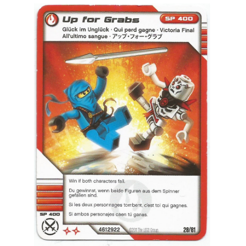 Trading Card, Ninjago Deck #1: 28 - Up for Grabs - International Version [No Color/Any Color]
